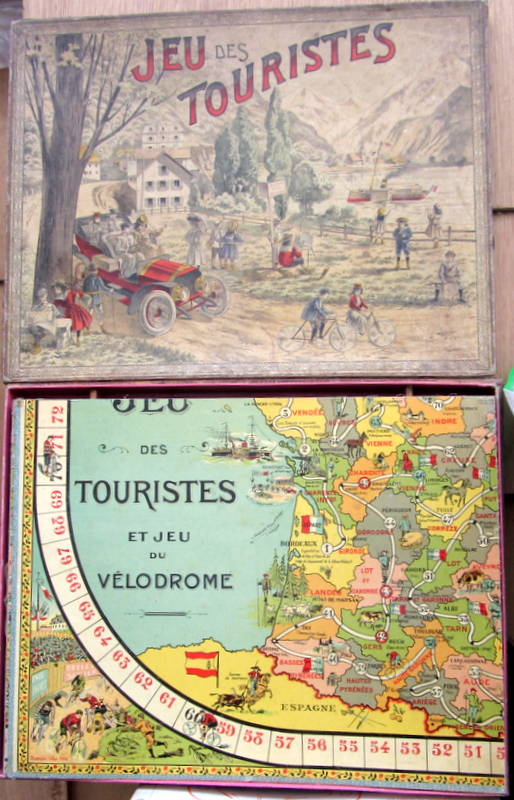 Couverture de JEU DES TOURISTES ET JEU DU VELODROME JEU DE L'OIE ENVIRON 1905