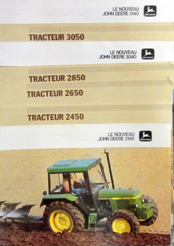 Couverture de JOHN DEERE TRACTEUR 2450 2650 2850 3040 3050 3140 CATALOGUE