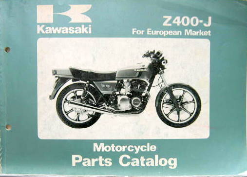 Couverture de 1980 KAWASAKI Z 400 J FOR EUROPEEN MARKET CATALOGUE DE PIECES DETACHEES EN ANGLAIS