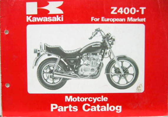 Couverture de 1982 KAWASAKI Z 400 T FOR EUROPEEN MARKET CATALOGUE DE PIECES DETACHEES EN ANGLAIS