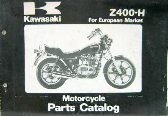 Couverture de 1980 KAWASAKI Z 400 H FOR EUROPEEN MARKET CATALOGUE DE PIECES DETACHEES EN ANGLAIS