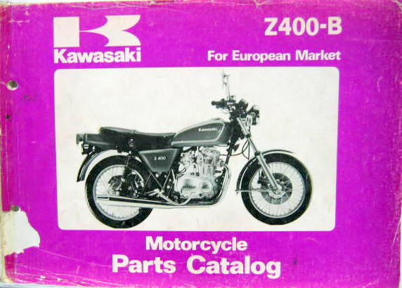 Couverture de 1978 KAWASAKI Z 400 B FOR EUROPEEN MARKET CATALOGUE DE PIECES DETACHEES EN ANGLAIS