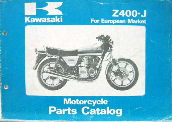 Couverture de 1980 KAWASAKI Z 400 J FOR EUROPEEN MARKET CATALOGUE DE PIECES DETACHEES EN ANGLAIS
