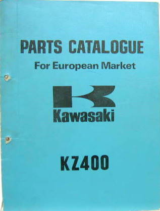 Couverture de 1974 KAWASAKI KZ 400 FOR EUROPEEN MARKET CATALOGUE DE PIECES DETACHEES EN ANGLAIS