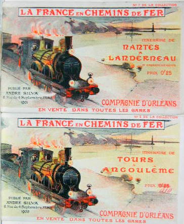 Couverture de 1901 COMPAGNIE D'ORLEANS NANTES A LANDERNEAU ET 1902 TOURS A ANGOULEME CARTES AVEC DESCRIPTIF DES CURIOSITES DES VILLES ET REGIONS AVEC TARIF