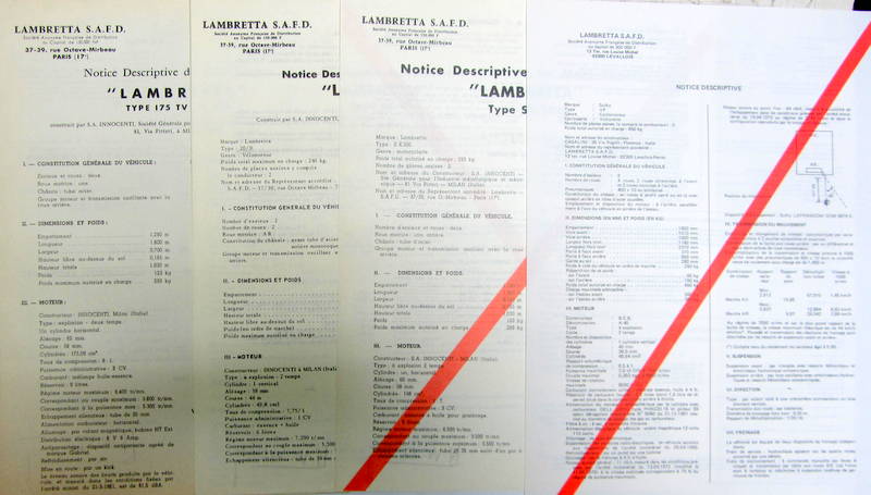 Couverture de LAMBRETTA NOTICE DESCRIPTIVE FEUILLE DES MINES