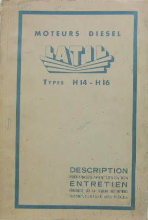 Couverture de LATIL MOTEURS DIESEL H14 H16 1951