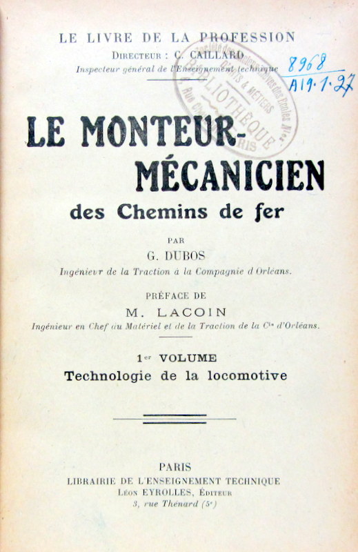 Couverture de 1927 LE MONTEUR MECANICIEN DES CHEMINS DE FER EN 2 TOMES RELIURE CARTONNEE D'EPOQUE