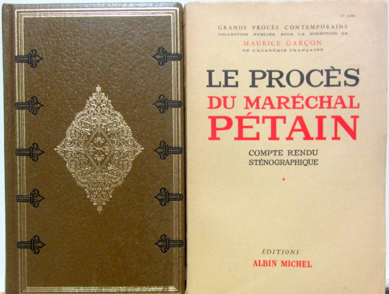 Couverture de LE VERITABLE PROCES DU MARECHAL PETAIN DE L.NOGUERES - LE PROCES DU MARECHAL PETAIN COMPTE RENDU STENOGRAPHIQUE DE M.GARCON EN 2 VOLUMES