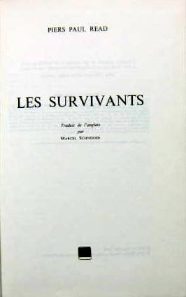 Couverture de 1972 LES SURVIVANTS FAIRCHILD F227 SUR LE VERSANT ARGENTIN DE LA CORDILLIERE DES ANDES EN FRANCAIS SANS JAQUETTE