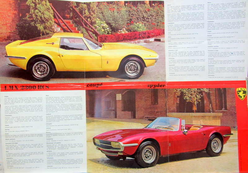 Couverture de LMX 2300 HCS ET SSCOUPE ET SPIDER A MOTEUR FORD GRAND DEPLIANT EN ITALIEN