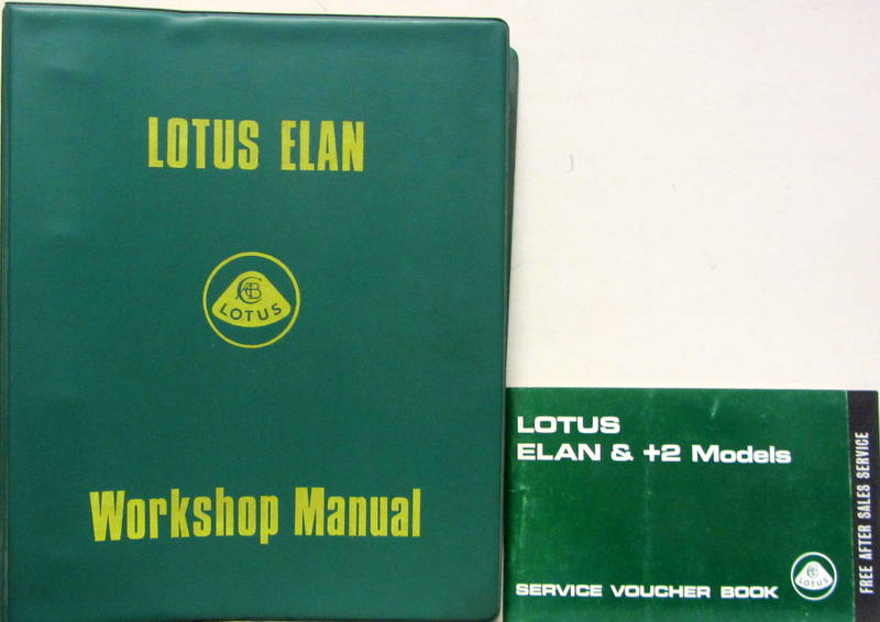Couverture de LOTUS ELAN WORKSHOP MANUAL 1974 - SERVICE VOUCHER BOOK ELAN ET + 2  1971 LIVRET DE GRAISSAGE