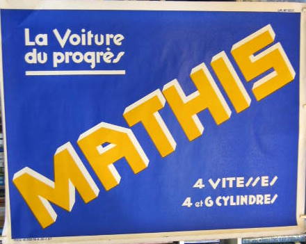 Couverture de MATHIS AFFICHE ORIGINALE DE 1930