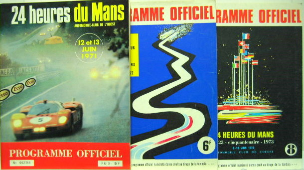 Couverture de 1971-1972-1973 PROGRAMME DES 24 HEURES DU MANS AU CHOIX
