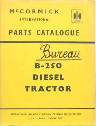 Couverture de 1959-6  Mc CORMICK  TRACTEUR B 250 DIESEL CATALOGUE DE PIECES DETACHEES + ADDITIF DE 1960 EN ANGLAIS