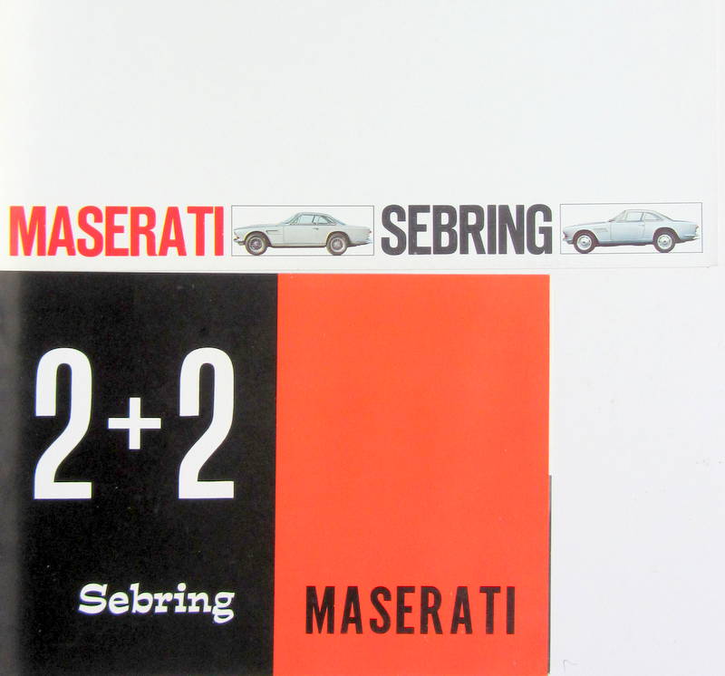 Couverture de MASERATI SEBRING CATALOGUE EN COULEUR