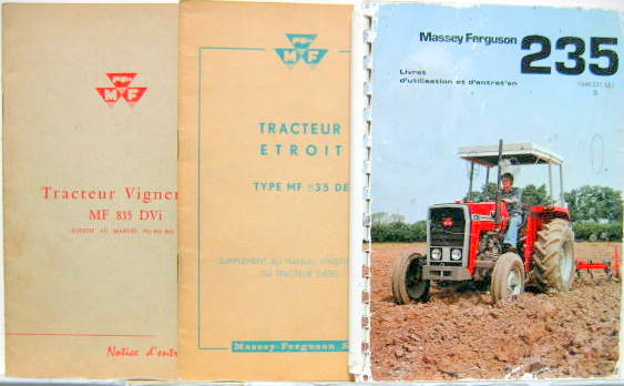 Couverture de MASSEY FERGUSON TRACTEUR 835DVI-835DE 235 LIVRET D'ENTRETIEN AU CHOIX