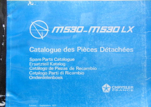 Couverture de MATRA 530 ET 530 LX CATALOGUE DE PIECES DETACHEES EN COPIES RELIEES
