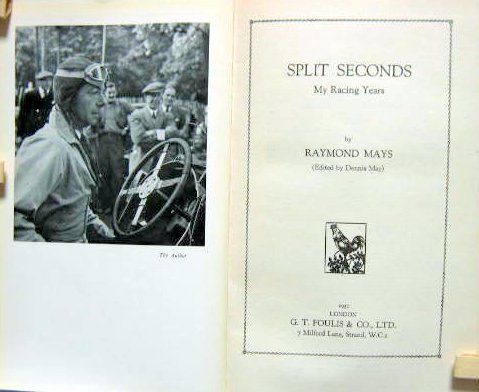 Couverture de SPLIT SECONDS 
MY RACING YEARS