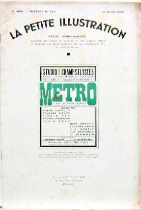 Couverture de METRO PIECE EN QUATRES ACTES 1934