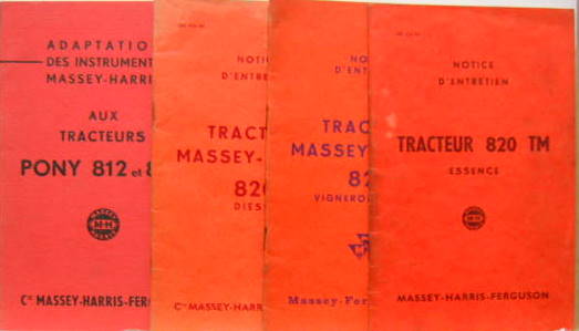 Couverture de MASSEY HARRIS FERGUSSON PONY 812 820 -820 D - 820 ESS LIVRET D'ENTRETIEN