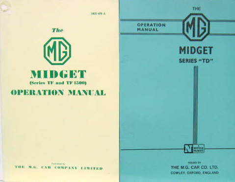 Couverture de MG MIDJET TD  TF TF 1500 LIVRET D'ENTRETIEN EN FAC SIMILE EN ANGLAIS