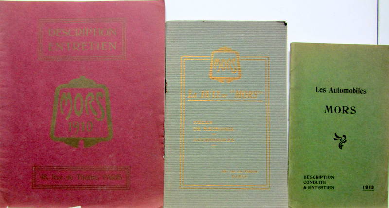 Couverture de MORS 1910 CONDUITE ENTRETIEN - 1909 CATALOGUE DE PIECES 10/12 HP - 1913 CONDUITE ENTRETIEN