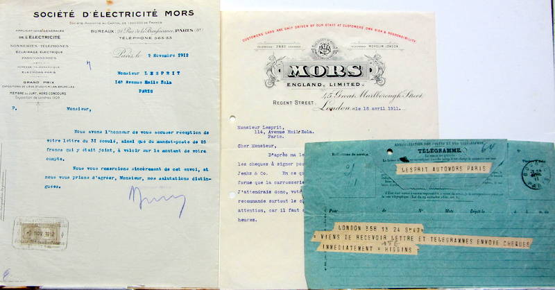 Couverture de MORS LETTRE 1912 - LETTRE 1911 MORS ANGLETERRE - TELEGRAMME MORS 1911