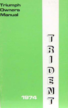 Couverture de 1974 TRIUMPH TRIDENT
LIVRET D'ENTRETIEN