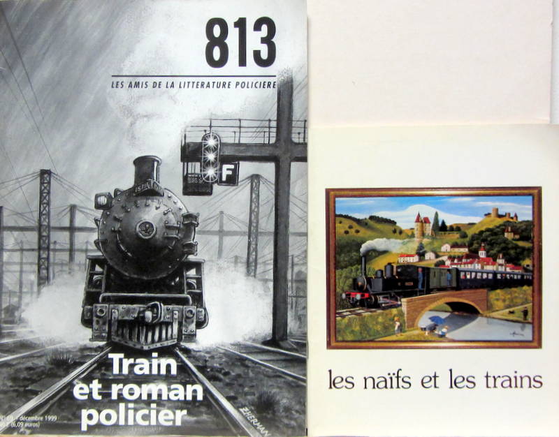 Couverture de TRAINS ET ROMAN POLICIER - LES NAIFS ET LES TRAINS EXPOSITION DE PEINTURES ET DESSINS EN 1978
