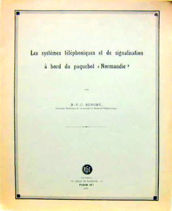 Couverture de SYSTEME TELEPHONIQUE ET DE SIGNALISATION SUR LE NORMANDIE 1937