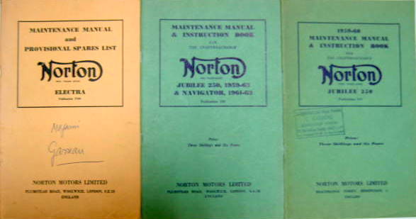 Couverture de NORTON JUBILE NAVIGATOR ELECTRA LIVRET D'ENTRETIEN EN ANGLAIS AU CHOIX