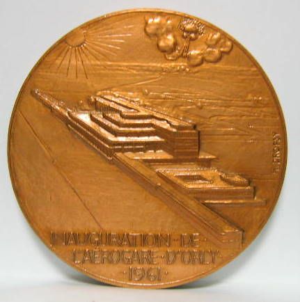 Couverture de 1961 INAUGURATION DE L'AEROPORT D'ORLY MEDAILLE EN BRONZE GRAVEUR H.DROPSY