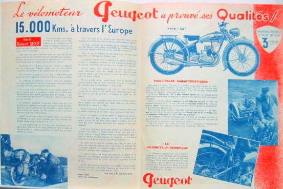 Couverture de 1938 MOTO PEUGEOT 100 CM3 TYPE 53 3 VITESSES ET LE VOYAGE DE 15000 KM DE R.SEXE