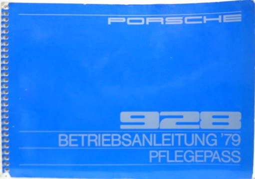 Couverture de 1978-10 PORSCHE 928 1979 LIVRET D'ENTRETIEN EN ALLEMAND