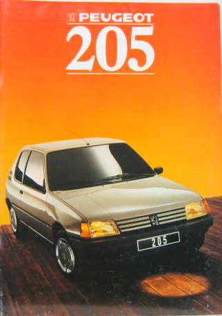Couverture de 1988 PEUGEOT 205  CATALOGUE