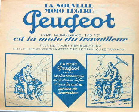Couverture de PEUGEOT MOTO LEGERE TYPE POPULAIRE 175 CM3 PROSPECTUS