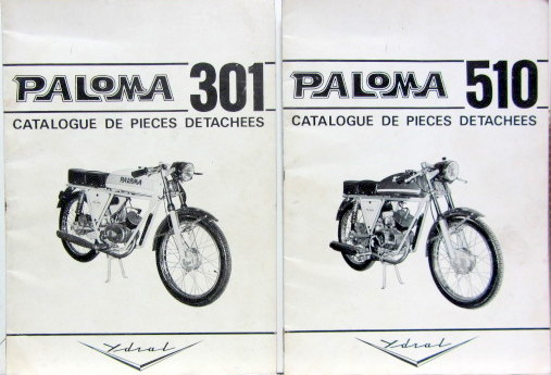 Couverture de PALOMA TYPE 301 ET 510 CATALOGUE DE PIECES DETACHEES  AU CHOIX
