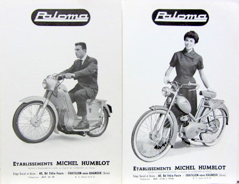 Couverture de 1955 PALOMA P1250 P708 ET P500 PROSPECTUS AU CHOIX