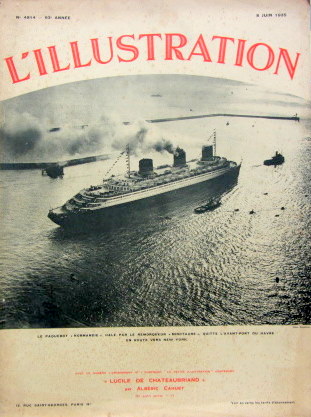 Couverture de 1935 LE PAQUEBOT NORMANDIE EN ROUTE POUR NEW YORK NUMERO DE L'ILLUSTRATION