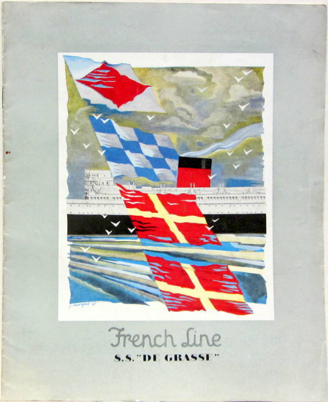 Couverture de PAQUEBOT SS DE GRASSE FRENCH LINE CATALOGUE EN ANGLAIS TITRES EN FRANCAIS