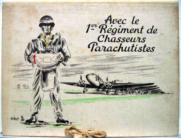 Couverture de AVEC LE 1ER REGIMENT DE CHASSEURS PARACHUTISTES - ALBUM DE LITHOGRAPHIES DE J.P.LENOIR