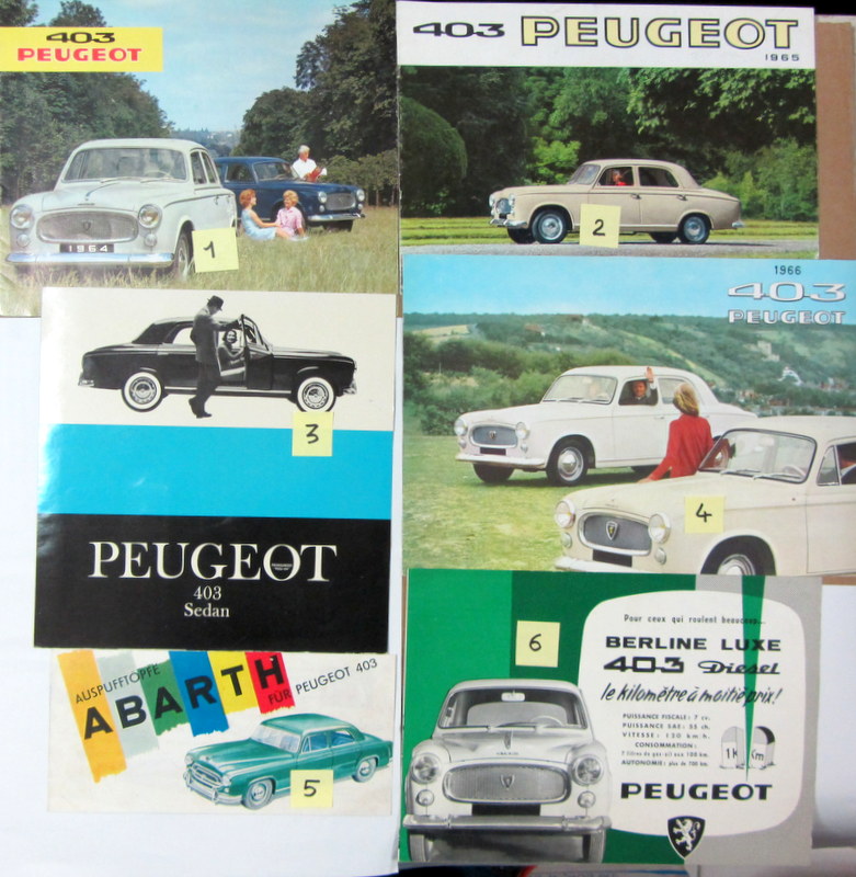 Couverture de 1964-1966 PEUGEOT 403 CATALOGUE