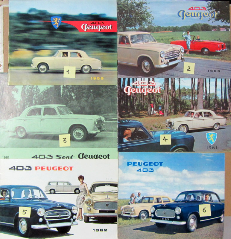 Couverture de 1959-1963 PEUGEOT 403 CATALOGUE