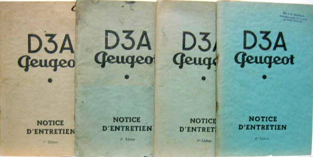 Couverture de PEUGEOT D3A LIVRET D'ENTRETIEN AU CHOIX