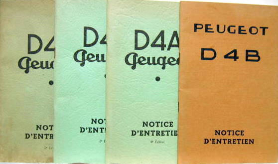 Couverture de PEUGEOT D4A ET D4B LIVRET D'ENTRETIEN AU CHOIX