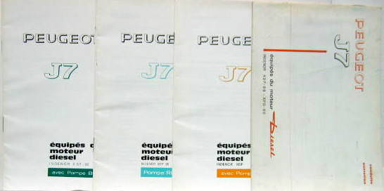 Couverture de PEUGEOT J7 DIESEL SUPPLEMENT AU LIVRET D'ENTRETIEN AU CHOIX