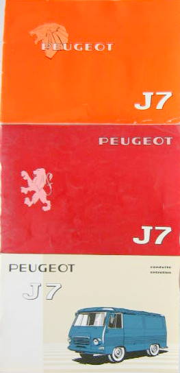 Couverture de PEUGEOT J7 LIVRET D'ENTRETIEN AU CHOIX