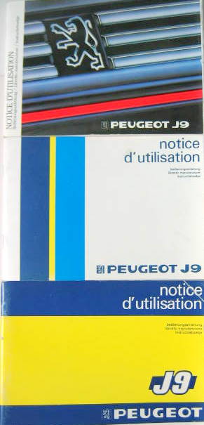 Couverture de PEUGEOT J9 LIVRET D'ENTRETIEN AU CHOIX