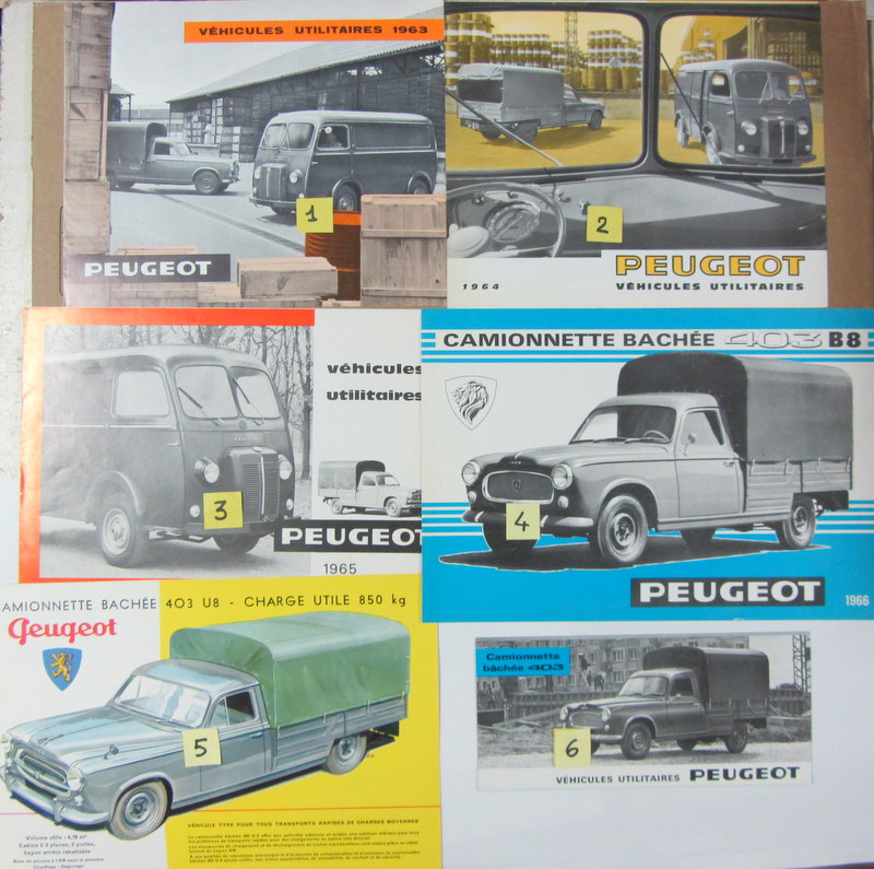 Couverture de 1963-1966 PEUGEOT UTILITAIRES 203-403-D4B CATALOGUE